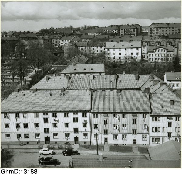 Danska vägen och Tåns kyrkogård 1955
